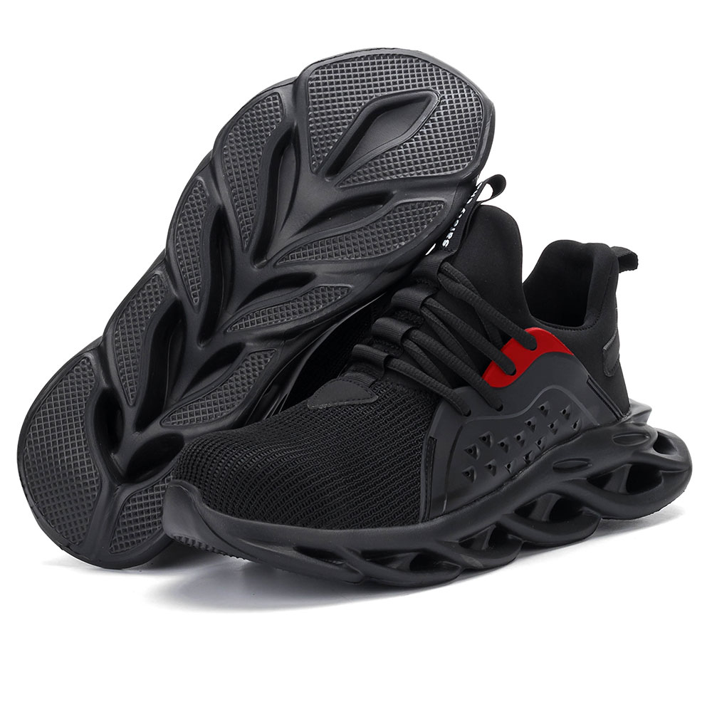 Aaron Men's Protective Comfortable Work Safety Shoes Black - Image 2
