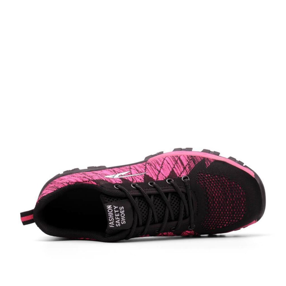 Jarek Women's Slip Resistant Industrial Safety Steel Toe Shoes Pink