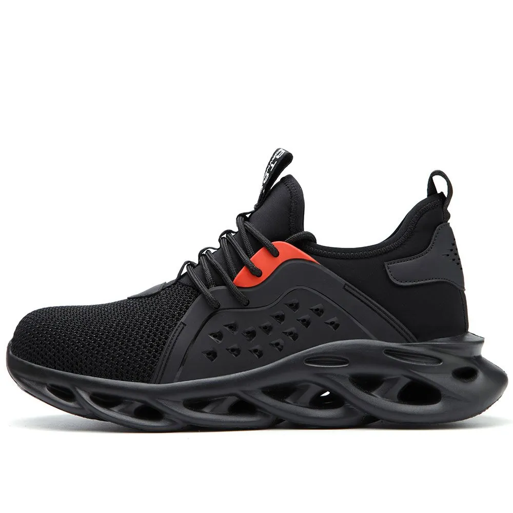 Men's Indestructible Steel Toe Cap Work Boots | Breathable & Lightweight Safety Sneakers | Black Size UK 11 / EU 46