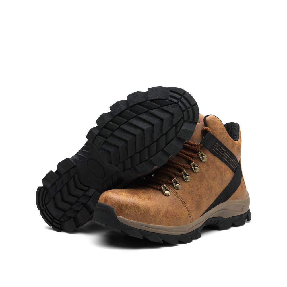 Boris Men's Waterproof Steel Toe Safety Work Boot Brown - Image 2