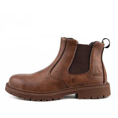 Adonis Unisex Steel Toe Work High Top Boots Khaki