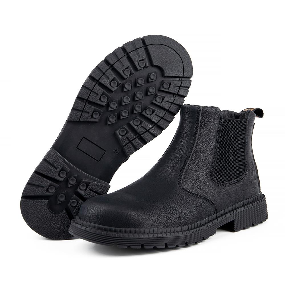 Cyrus Unisex Comfortable Black Steel Toe Work Boots - Image 2
