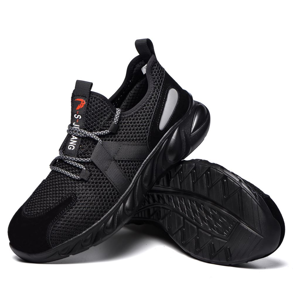 Amos Steel Toe Puncture Resistant Work Shoes Black - Image 3