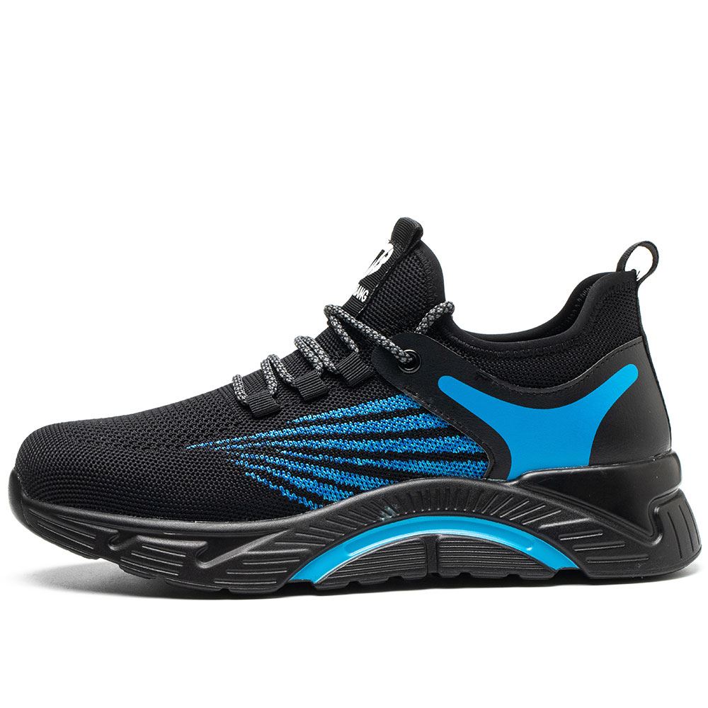 Borg Lightweight Breathable Steel Toe Tennis Shoes Flexible Blue ...