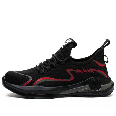 Byron Anti Smash Steel Toe Safety Work Shoes Red