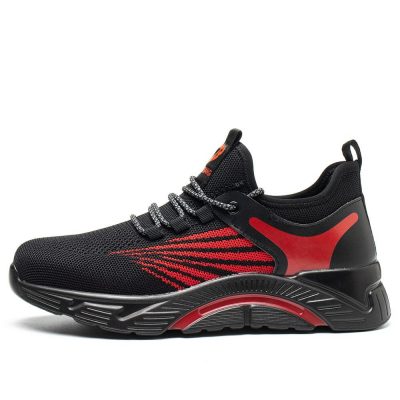 Derek Comfortable Steel Toe Work Shoes Anti-Smashing Non Slip Red