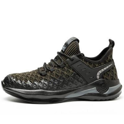 Isaac Comfortable Construction Steel Toes Work Shoes ArmyGreen