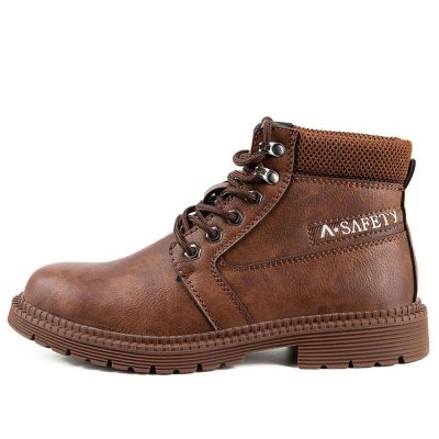 Edward Oil-Resistant Steel Toe Boot Waterproof Non Slip Brown