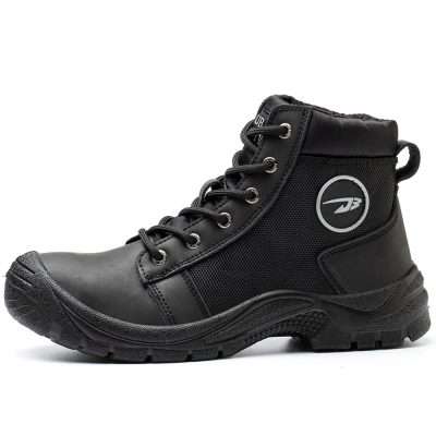 John High Top Lightweight Puncture Resistant Steel Toe Safety Boots Black