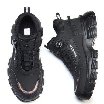 Steven Comfortable Steel Toe Work Shoes Black - Image 7