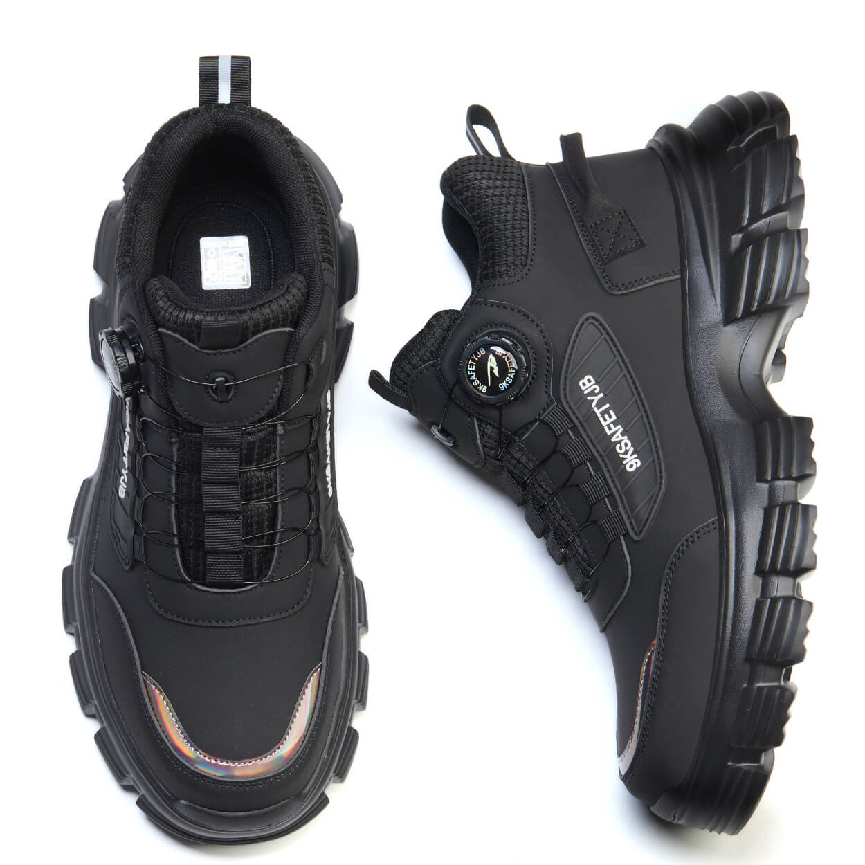 Steven Comfortable Steel Toe Work Shoes Black - Image 7