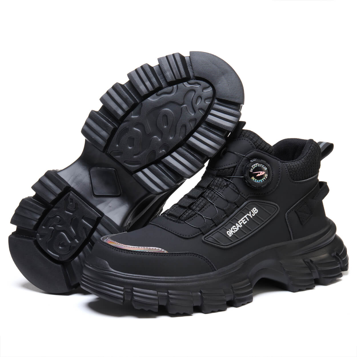 Steven Comfortable Steel Toe Work Shoes Black - Image 8