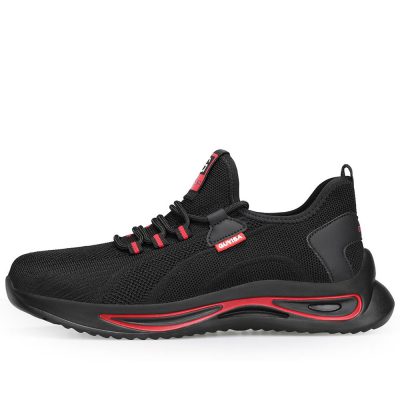 Thomas Stylish Steel Toe Safety Sneakers Black/Red