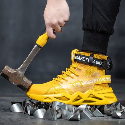 Cain Comfortable Steel Toe Work Shoes Yellow