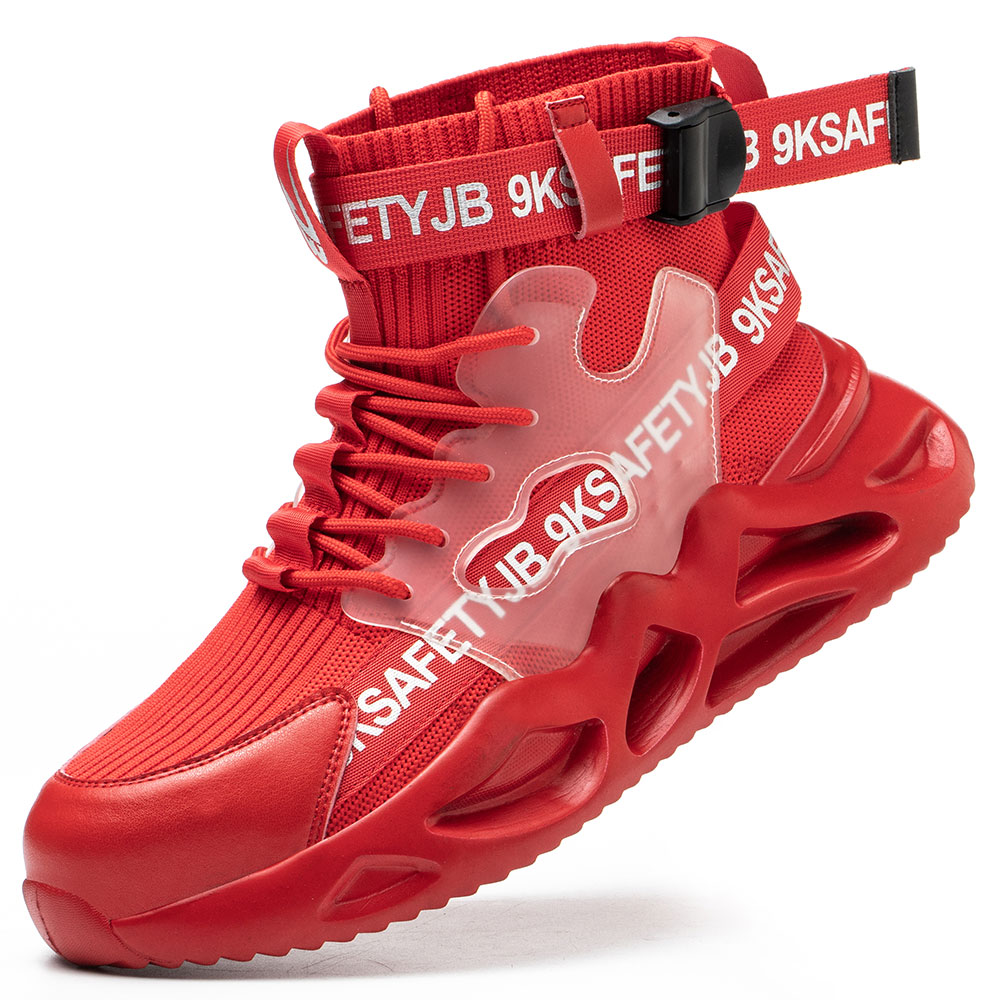 Cary Breathable Steel Toe Tennis Shoes Red Twinkle Amber