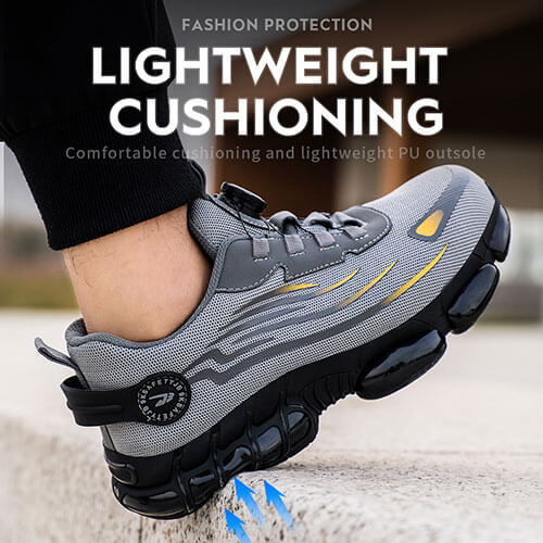 Rotary Button Steel Toe Work Shoes