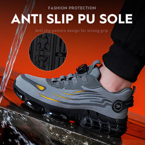 Rotary Button Steel Toe Work Shoes