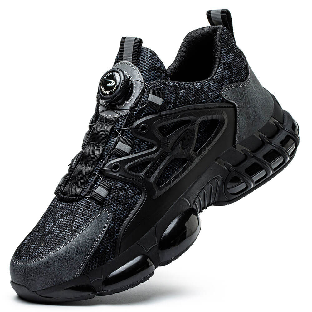 Cade Comfortable Steel Toe Safety Work Shoes Black Twinkle Amber