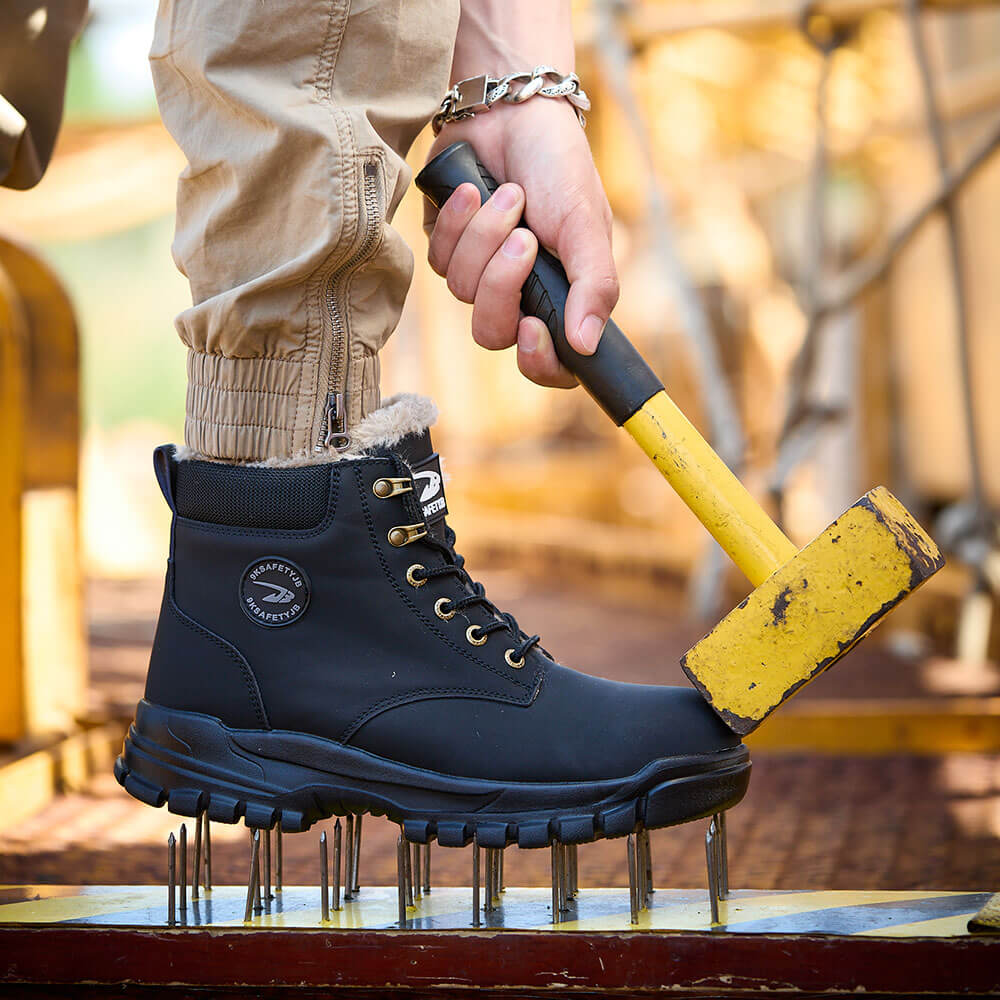 Frost Waterproof Steel Toe Snow Work Boots Black - Image 2