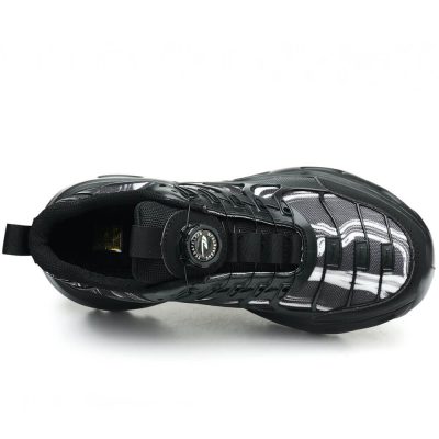 Aubrey Steel Toe Knob-Lacing Durable Comfortable Work Shoes Black - Image 3