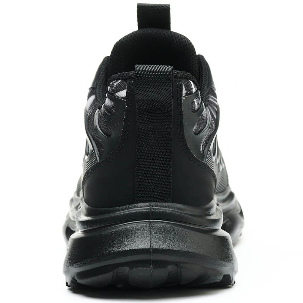 Aubrey Steel Toe Knob-Lacing Durable Comfortable Work Shoes Black - Image 5