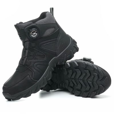 Anders High-Top Twist Lace Non-Slip Lightweight Steel Toe Boots Black - Image 11