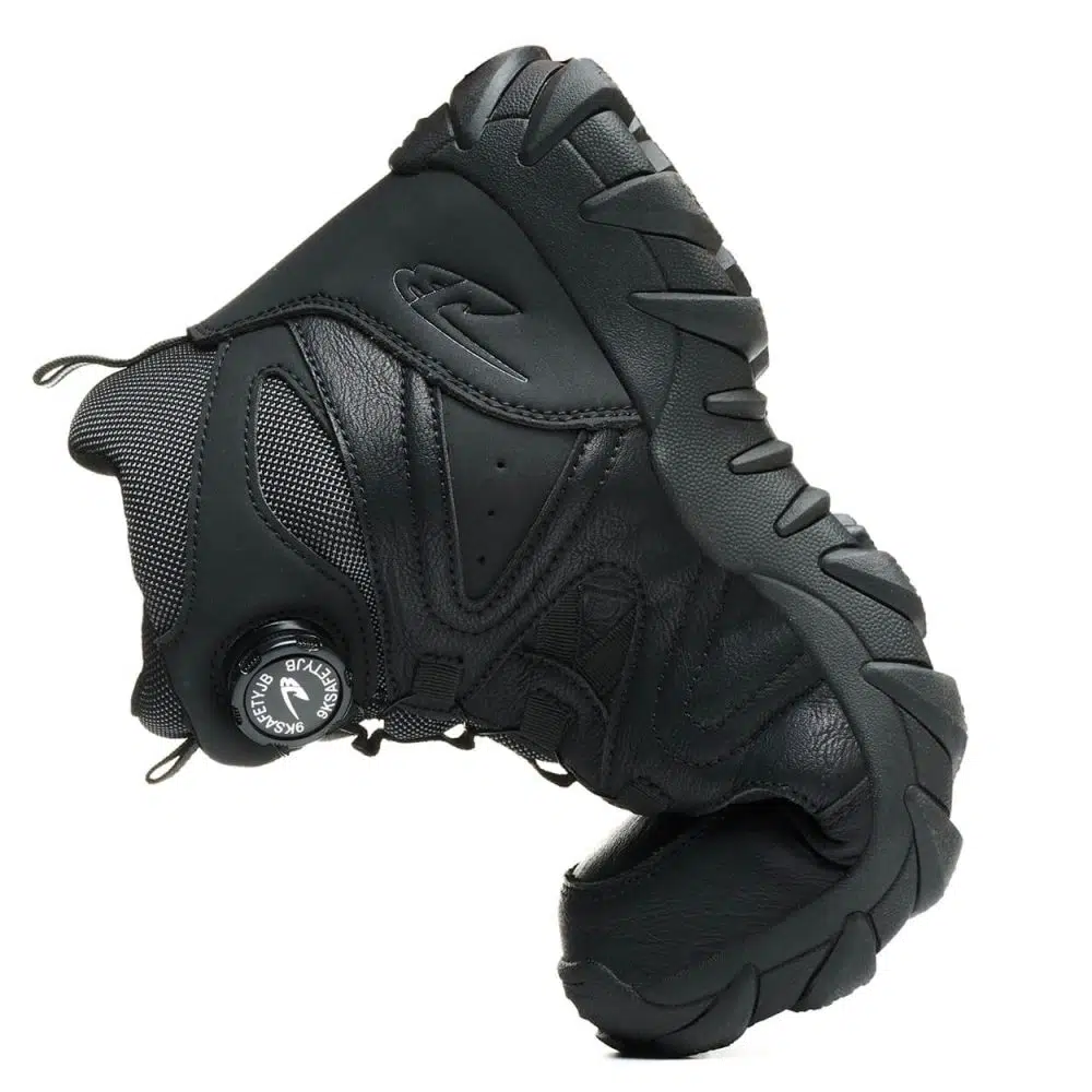 Anders High-Top Twist Lace Non-Slip Lightweight Steel Toe Boots Black