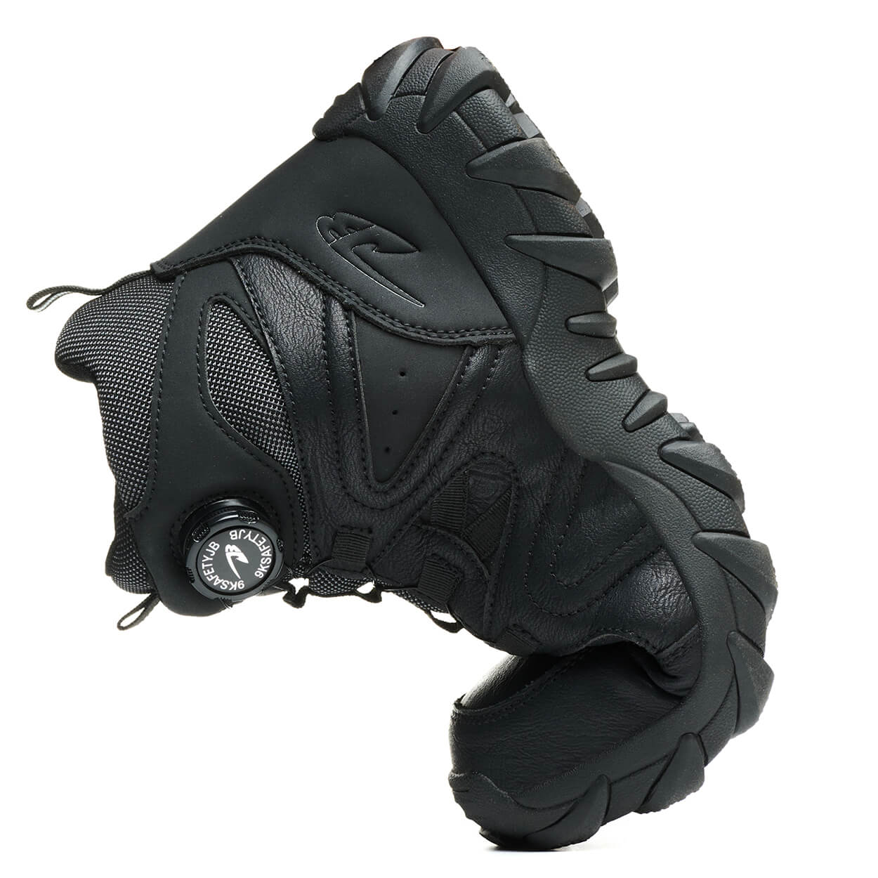 Anders High-Top Twist Lace Non-Slip Lightweight Steel Toe Boots Black - Image 4