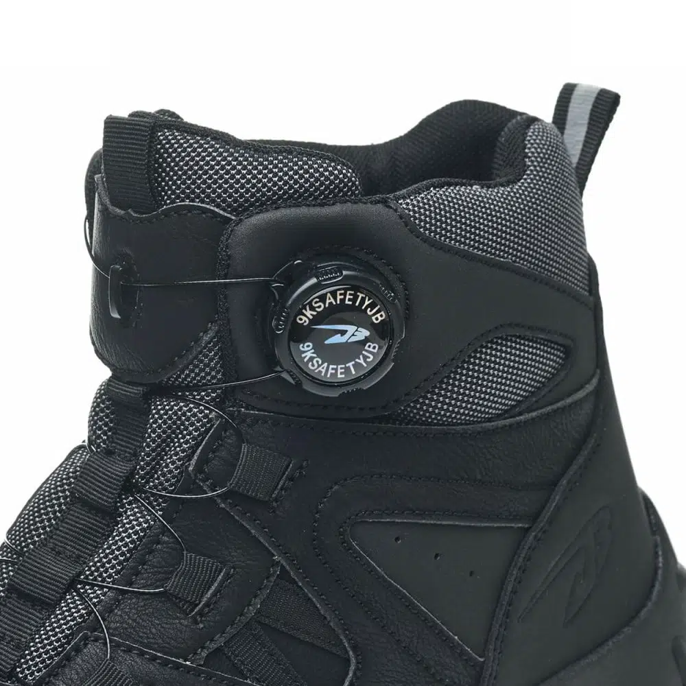 Anders High-Top Twist Lace Non-Slip Lightweight Steel Toe Boots Black