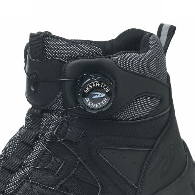 Anders High-Top Twist Lace Non-Slip Lightweight Steel Toe Boots Black - Image 9