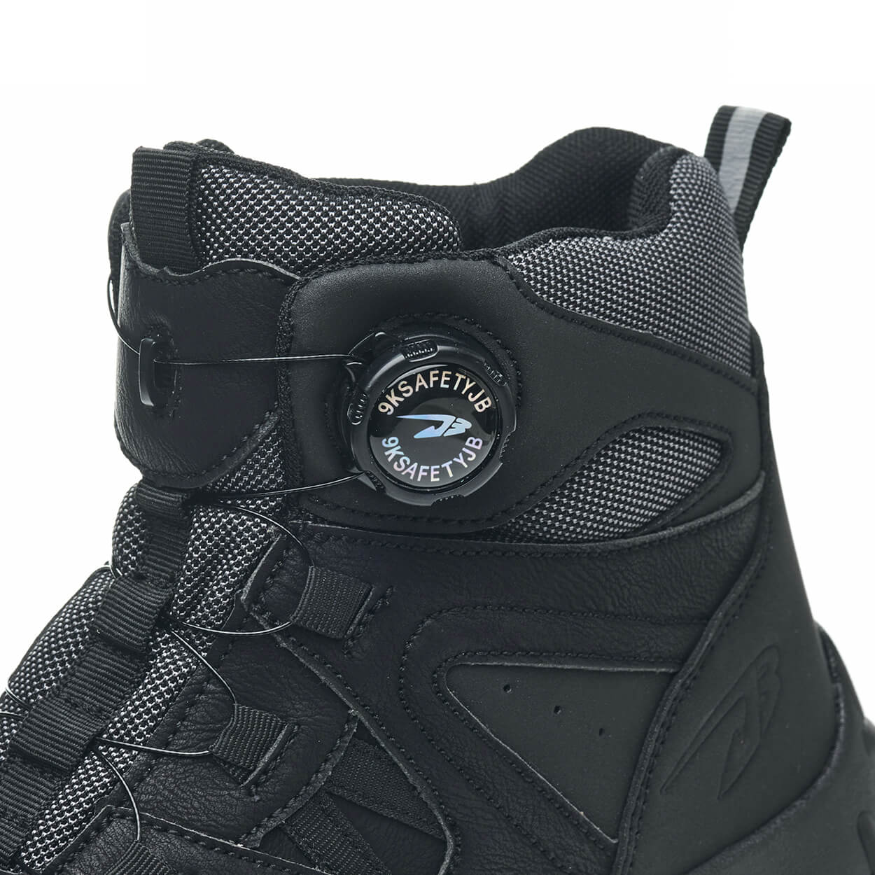 Anders High-Top Twist Lace Non-Slip Lightweight Steel Toe Boots Black - Image 9