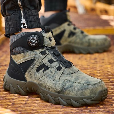 Berg High-Top Slip-Resistant Comfortable Steel Toe Work Boots Green - Image 12