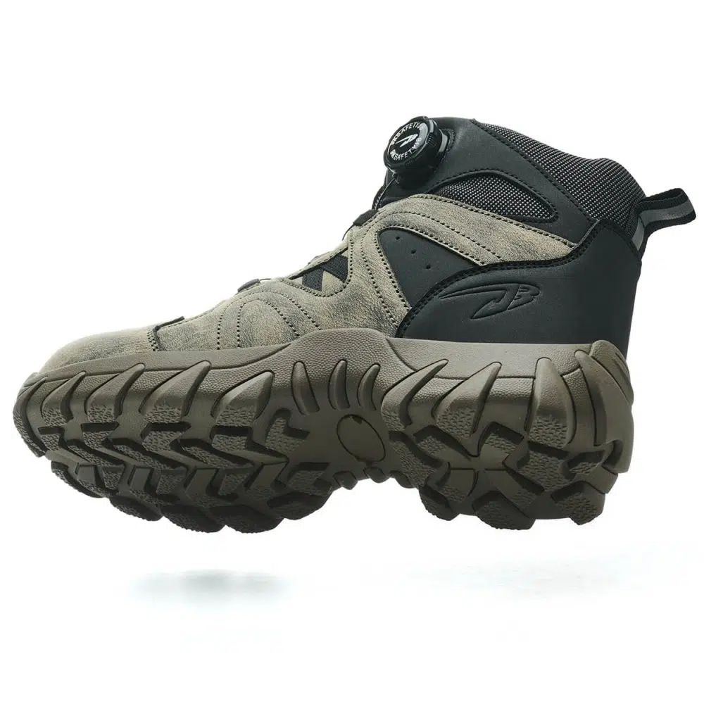 Anders High-Top Twist Lace Non-Slip Lightweight Steel Toe Boots Black
