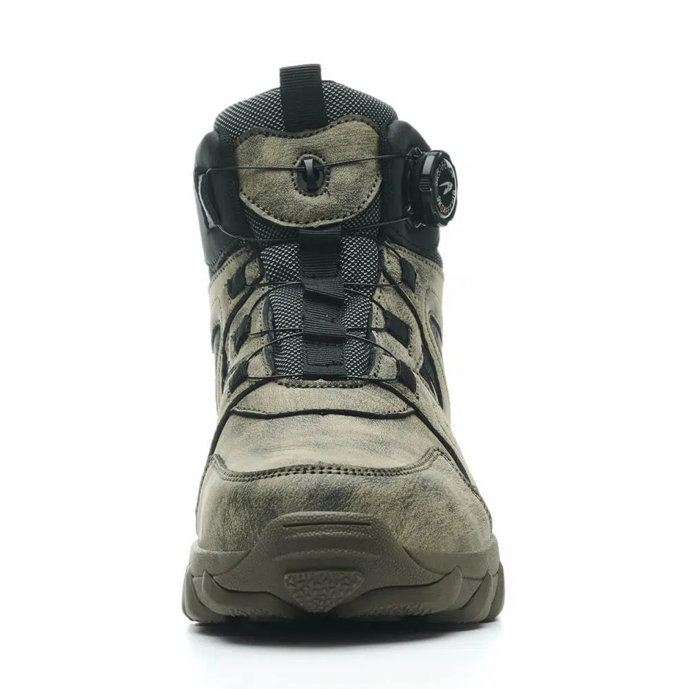Anders High-Top Twist Lace Non-Slip Lightweight Steel Toe Boots Black
