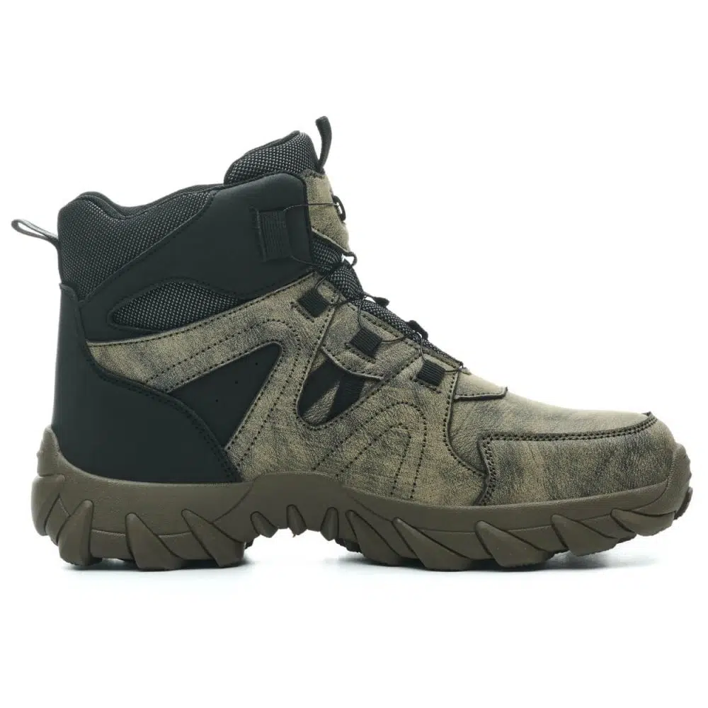 Anders High-Top Twist Lace Non-Slip Lightweight Steel Toe Boots Black