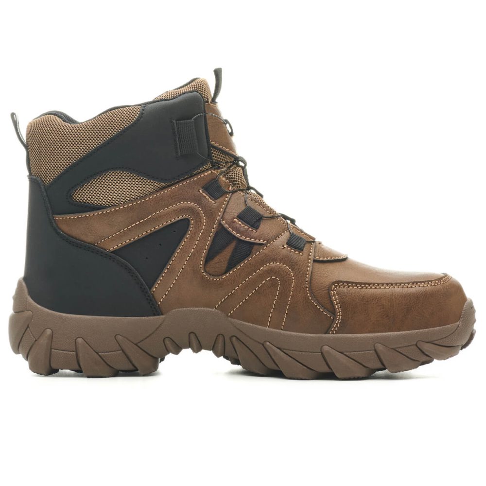 Anders High-Top Twist Lace Non-Slip Lightweight Steel Toe Boots Black