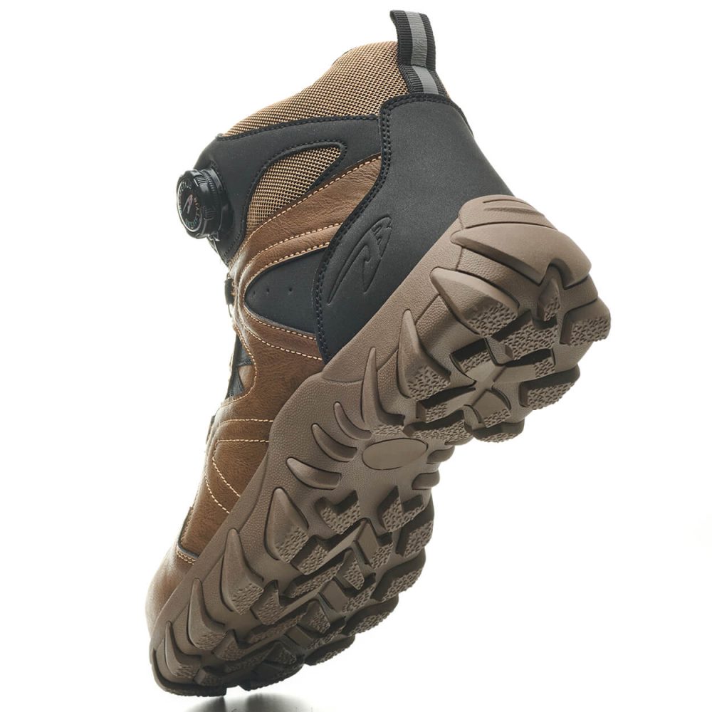 Anders High-Top Twist Lace Non-Slip Lightweight Steel Toe Boots Black