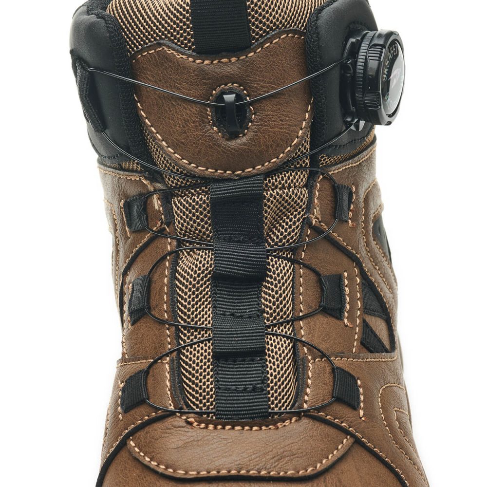 Anders High-Top Twist Lace Non-Slip Lightweight Steel Toe Boots Black