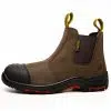 Men's Slip-On Comp Toe Work Boots Light Brown