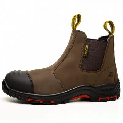 Men's Slip-On Comp Toe Work Boots Light Brown