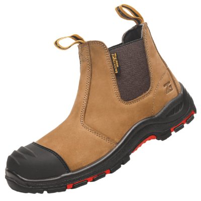 Men's Slip-On Comp Toe Work Boots Light Brown - Image 4