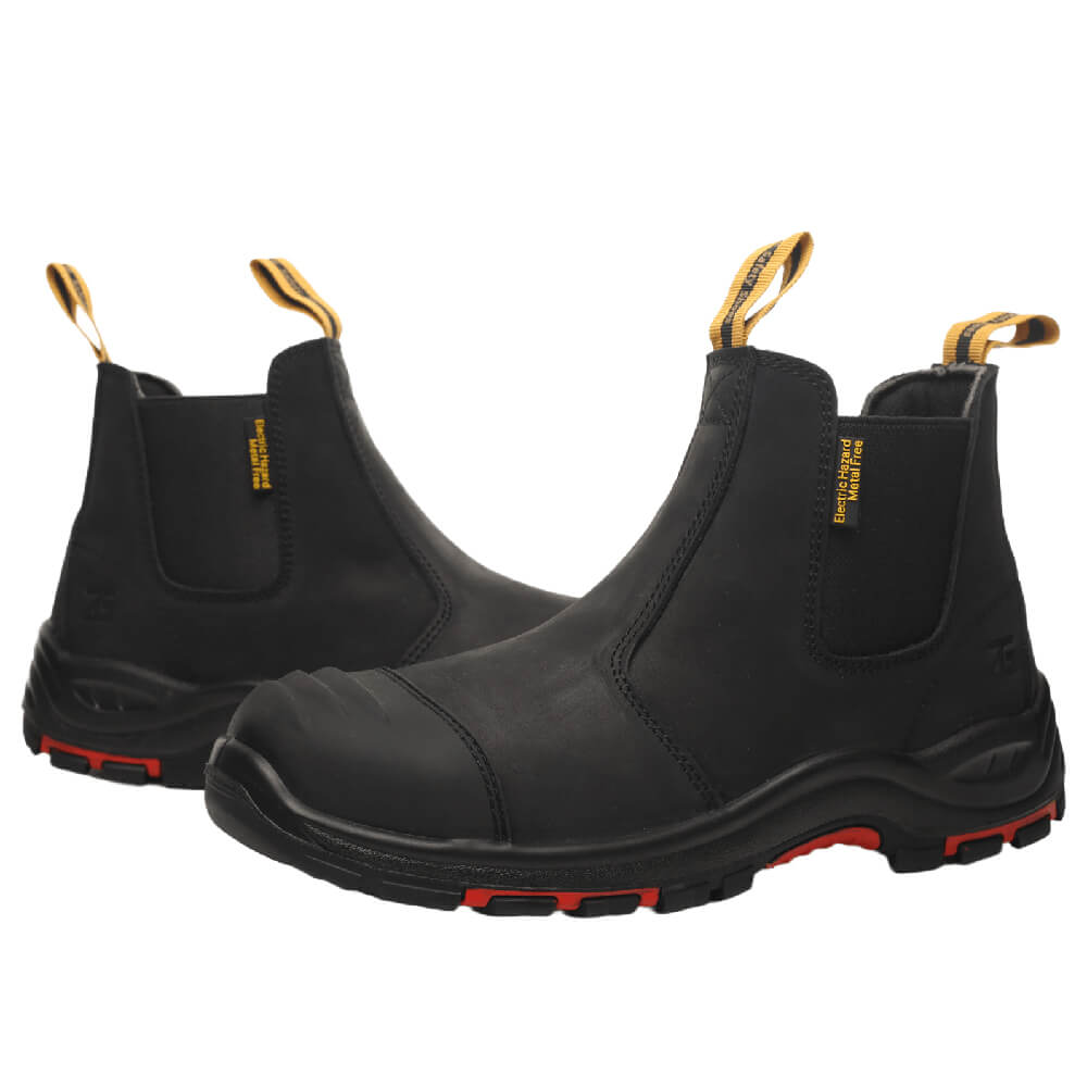 Men's Slip-On Composite Toe Work Boots Black - Image 6