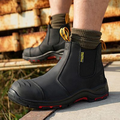 Men's Slip-On Composite Toe Work Boots Black - Image 8