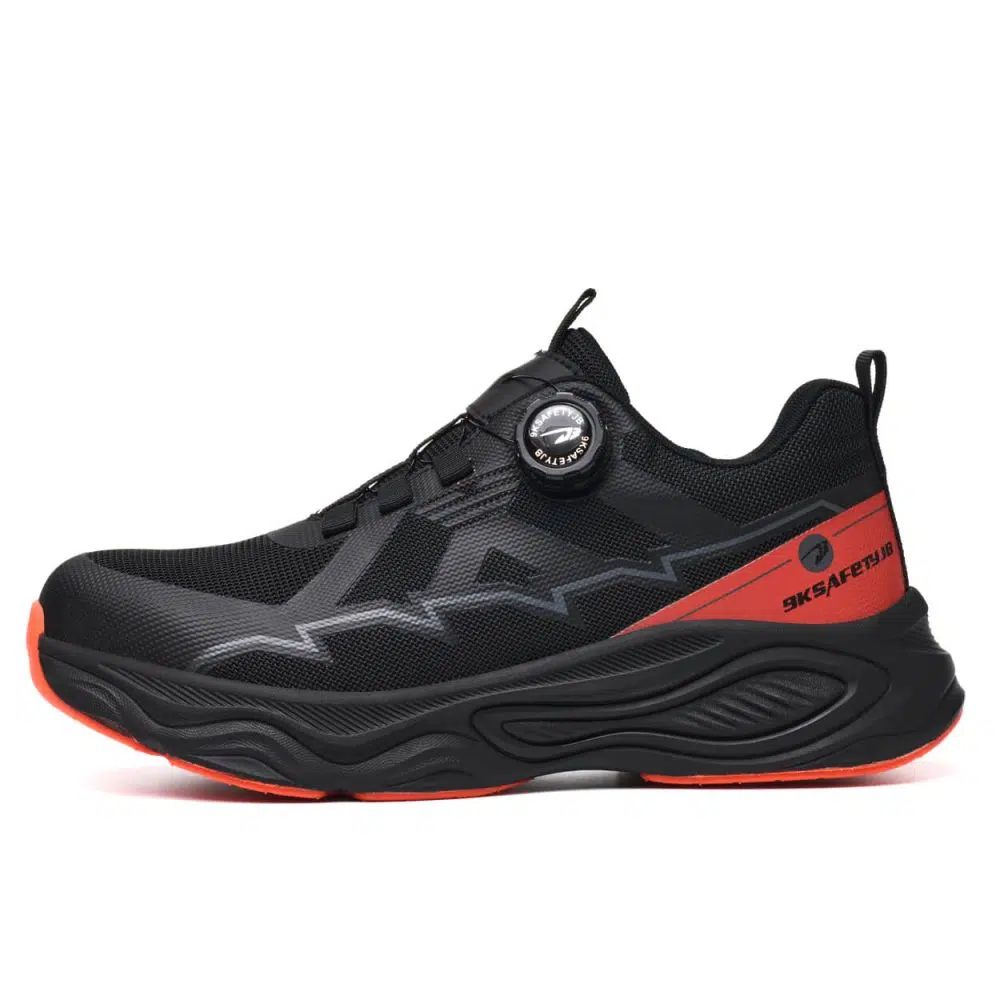 Galen Lightweight Non Slip Steel Toe Work Shoes Black/Red