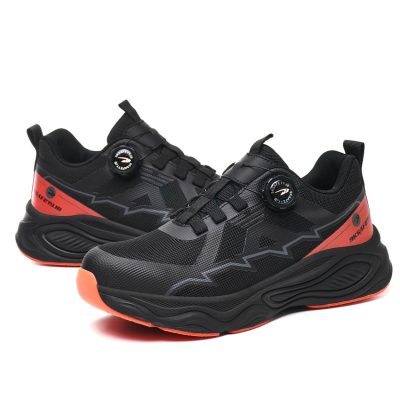 Galen Lightweight Non Slip Steel Toe Work Shoes Black/Red - Image 10