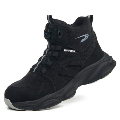 Wyatt Non Slip Steel Toe Work Shoes Black - Image 3