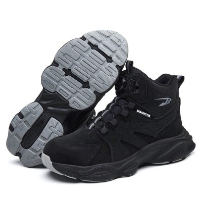Wyatt Non Slip Steel Toe Work Shoes Black - Image 8