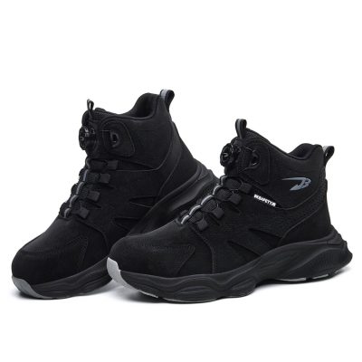 Wyatt Non Slip Steel Toe Work Shoes Black - Image 9
