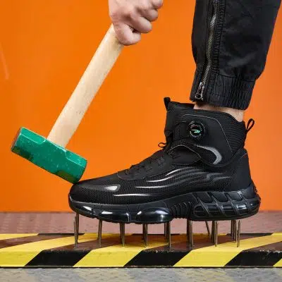 Sidney Comfort High Top Steel Toe Work Shoes Black