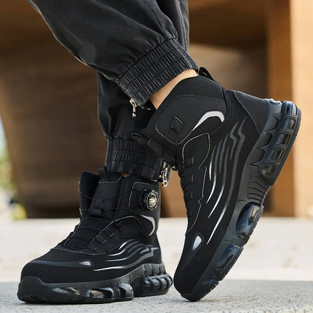 Sidney Comfort High Top Steel Toe Work Shoes Black